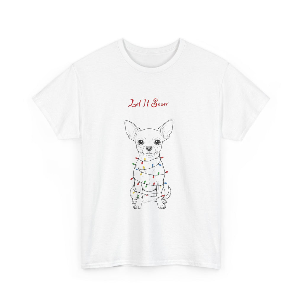 Cute Holiday Dog Tee, Let It Snow Unisex Cotton Shirt, Pet Lover Gift, Winter Apparel, Funny Christmas T-Shirt
