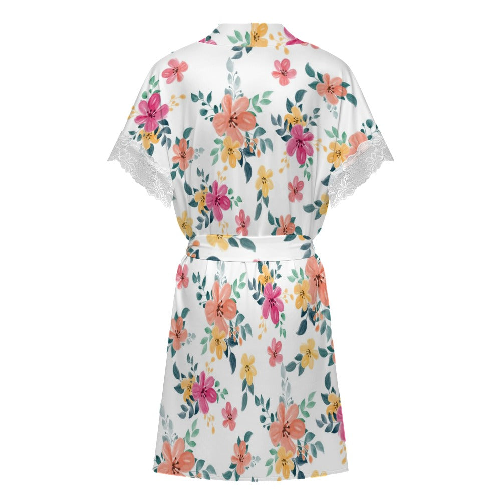 Women's Lace-Trimmed Kimono Robe Collection