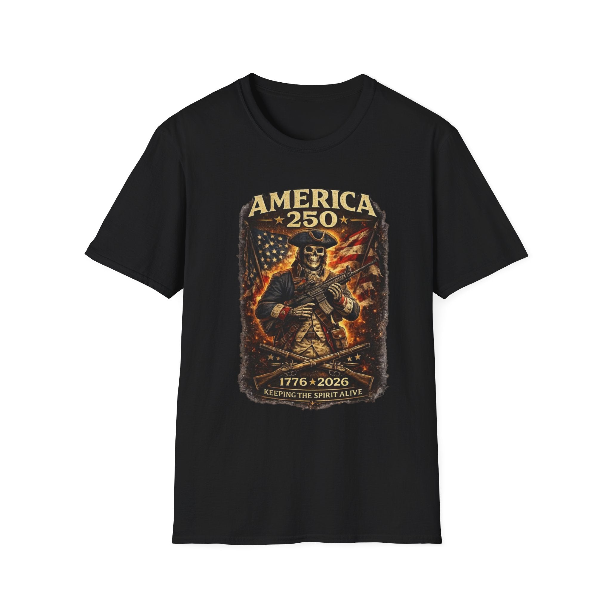 America 250 T-Shirt — 1776–2026 Patriotic Revolutionary Soldier Tee