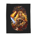 Dragon Warrior Velveteen Plush Blanket — Fantasy Dragon Knight Throw