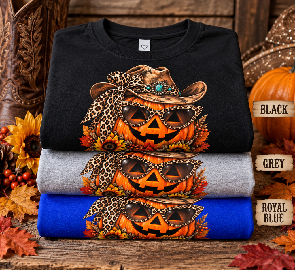 Western Pumpkin Shirt  Cowgirl Fall Halloween