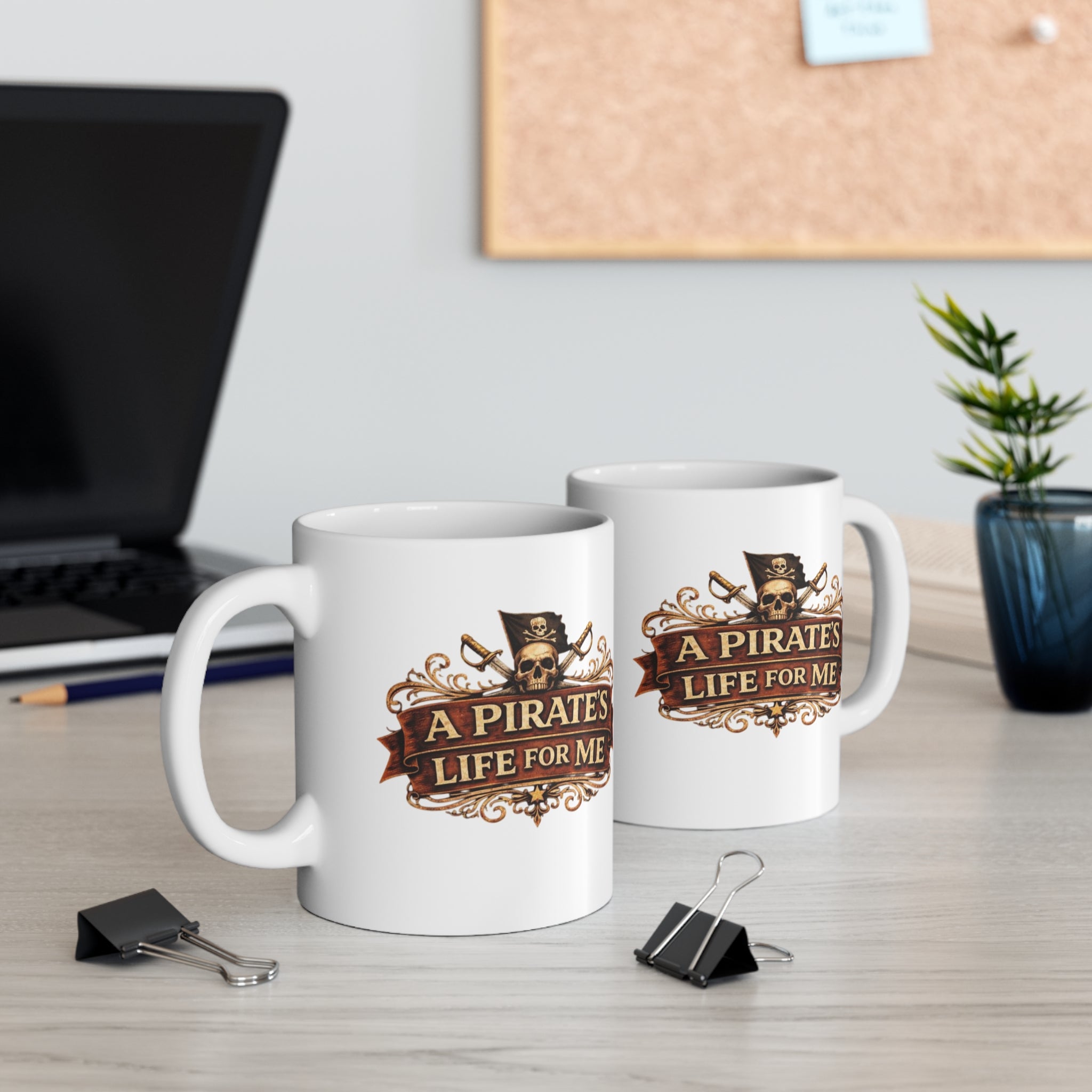A Pirate's Life For Me Mug — 11oz Pirate Skull Coffee Cup