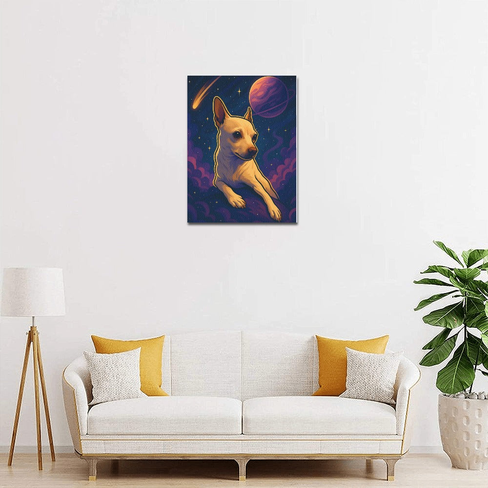 Coco the Star Traveler   Cosmic Coco Framed Canvas Print 11"x14"