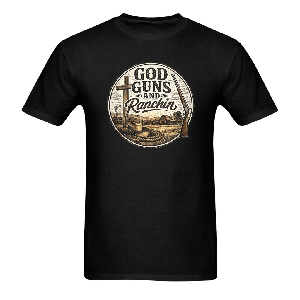 Men -God Guns and Ranchin Tee