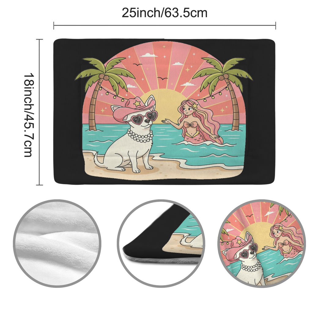 Chihuahua Retro Sunset Palm Tree Pet Mat — Beach Ready