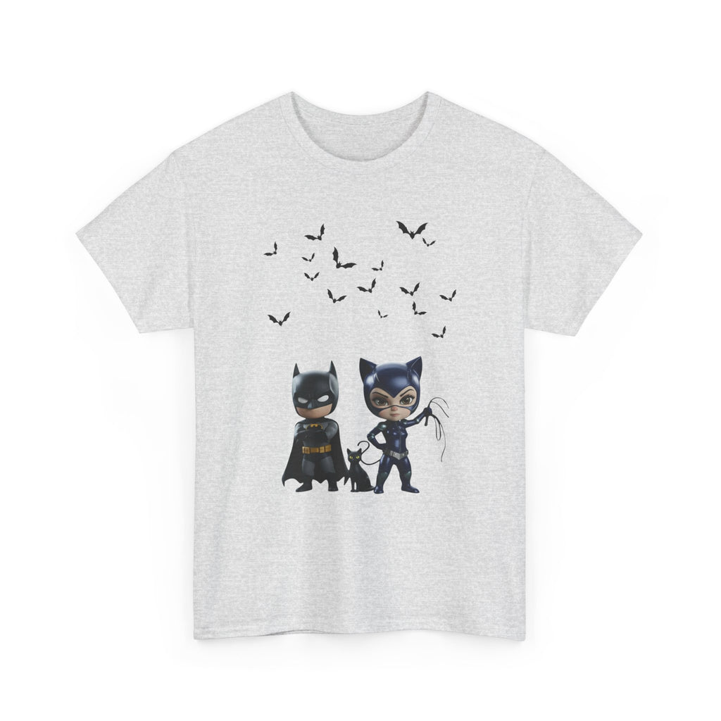 Superhero Adventure T-Shirt — Comic Style with 'Black Cat' Sidekick