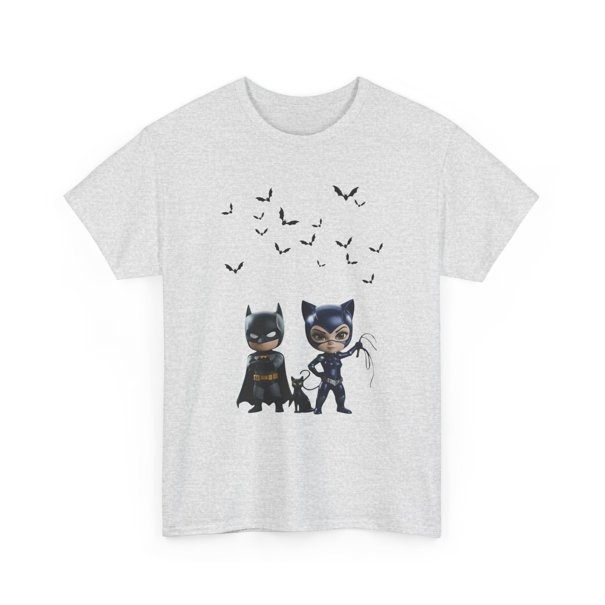 Superhero Adventure T-Shirt — Comic Style with 'Black Cat' Sidekick