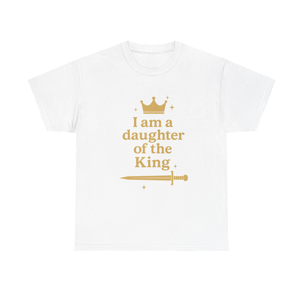 Daughter of the King T-Shirt — Christian Faith Tee with Crown & Sword Graphic