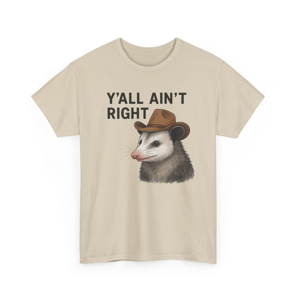Y'all Ain't Right Possum Tee — Funny Southern Animal T-Shirt