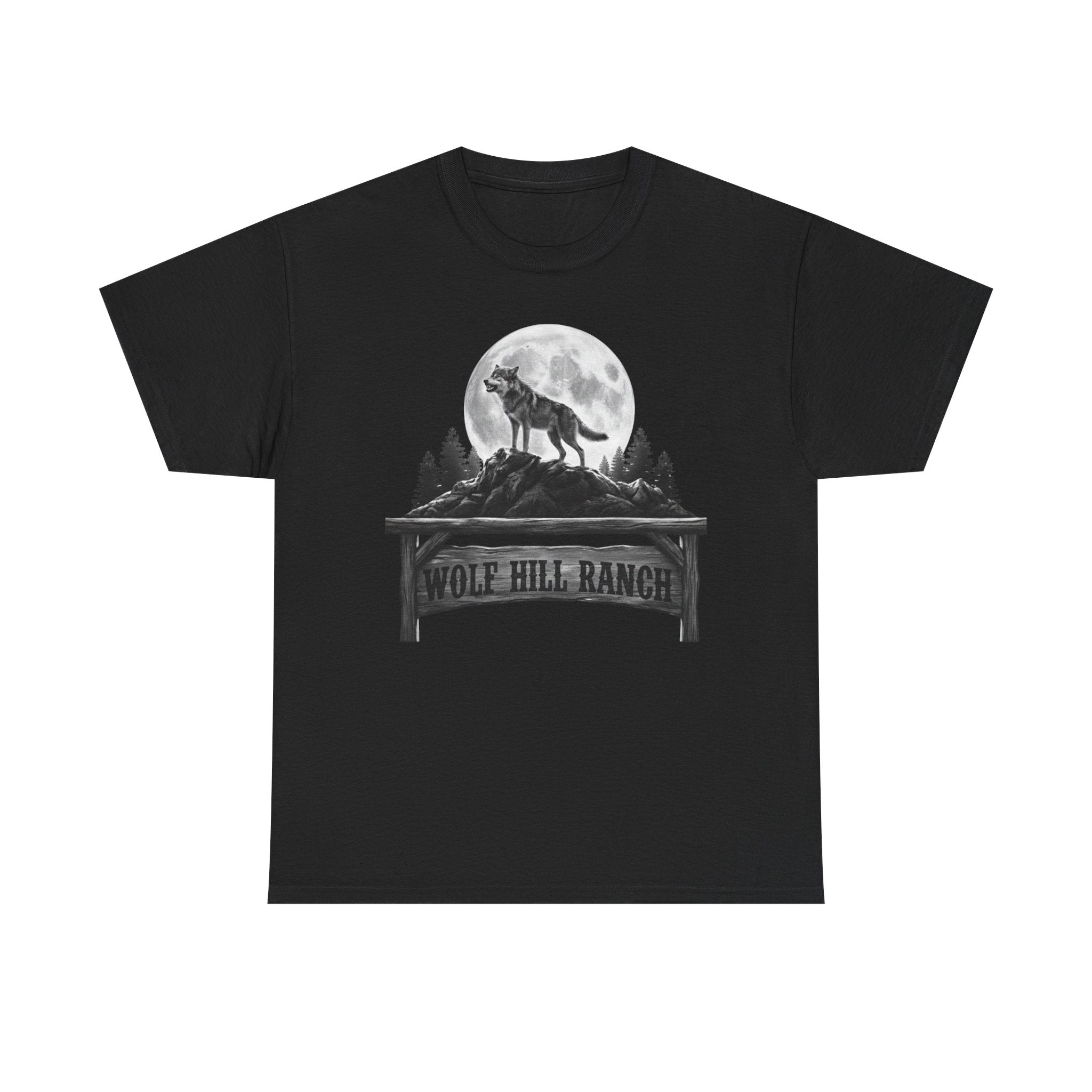 Lone Howl Wolf Tee Full Moon Graphic TShirt    Trendy TShirt