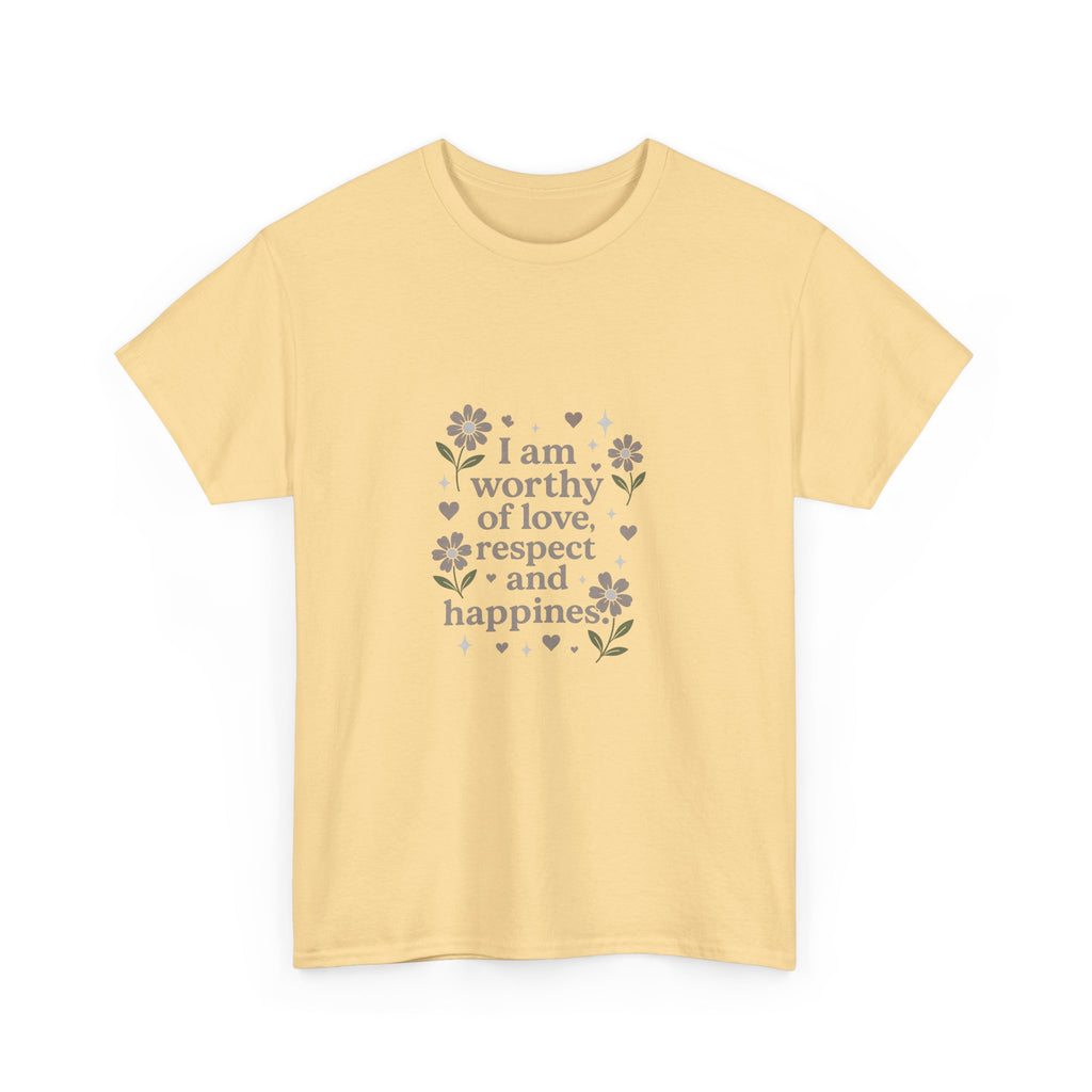 Affirmation Tee - “I am worthy of love, respect and happiness” Floral Graphic T-Shirt