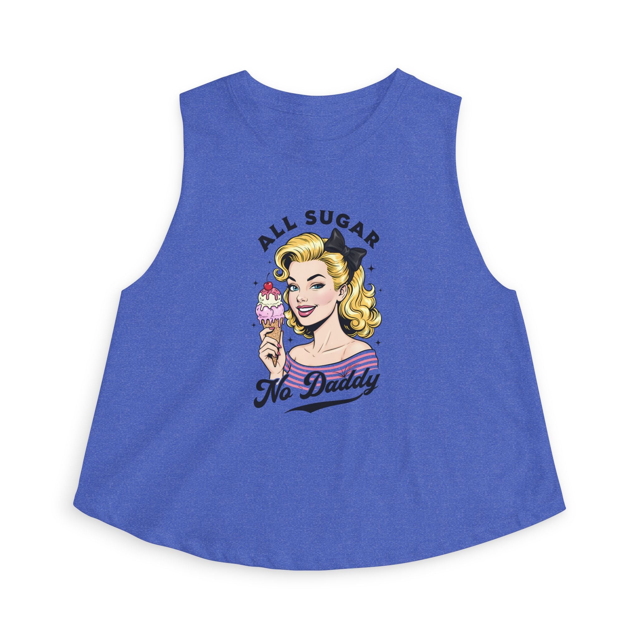Crop Top — Retro Pinup “All Sugar No Daddy” Graphic Tank