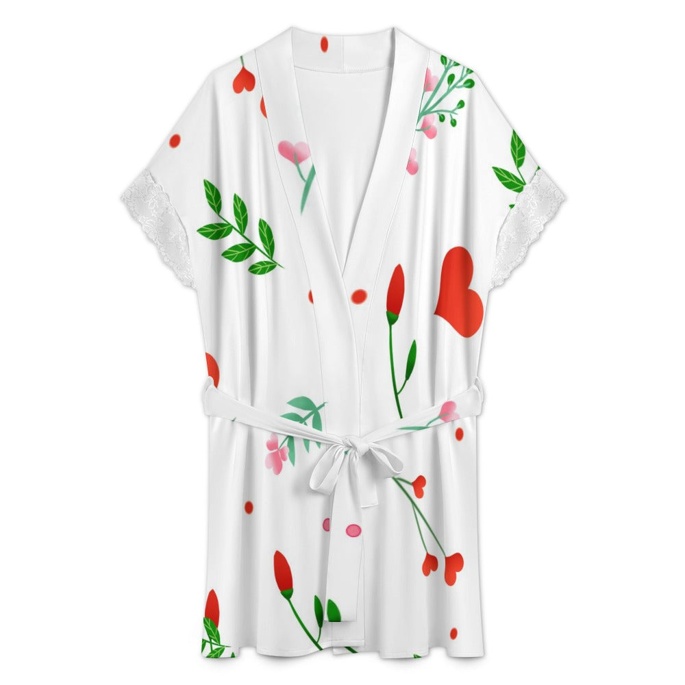 Women's Lace-Trimmed Kimono Robe Collection
