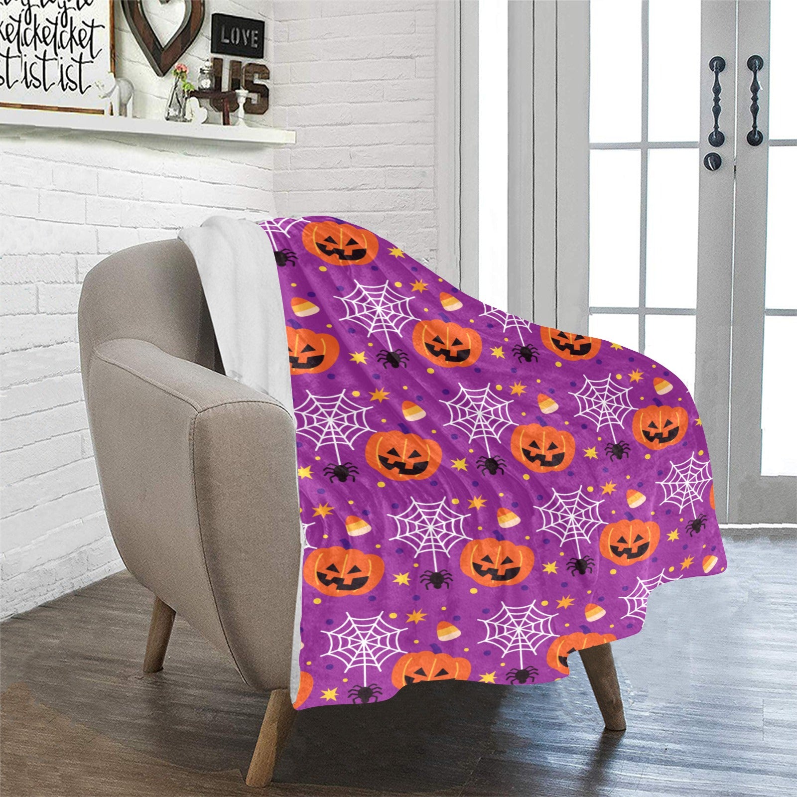 Spooky Web Halloween Throw Blanket