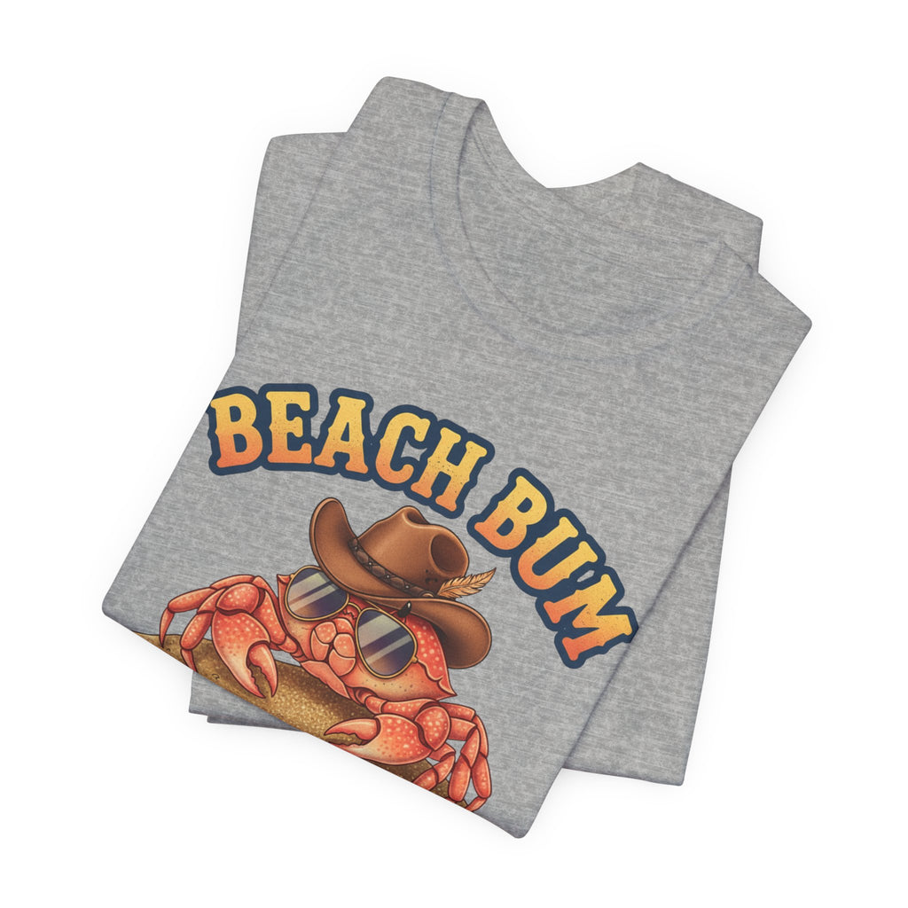 Beach Bum Crab T-Shirt — Funny Coastal Vacation Tee