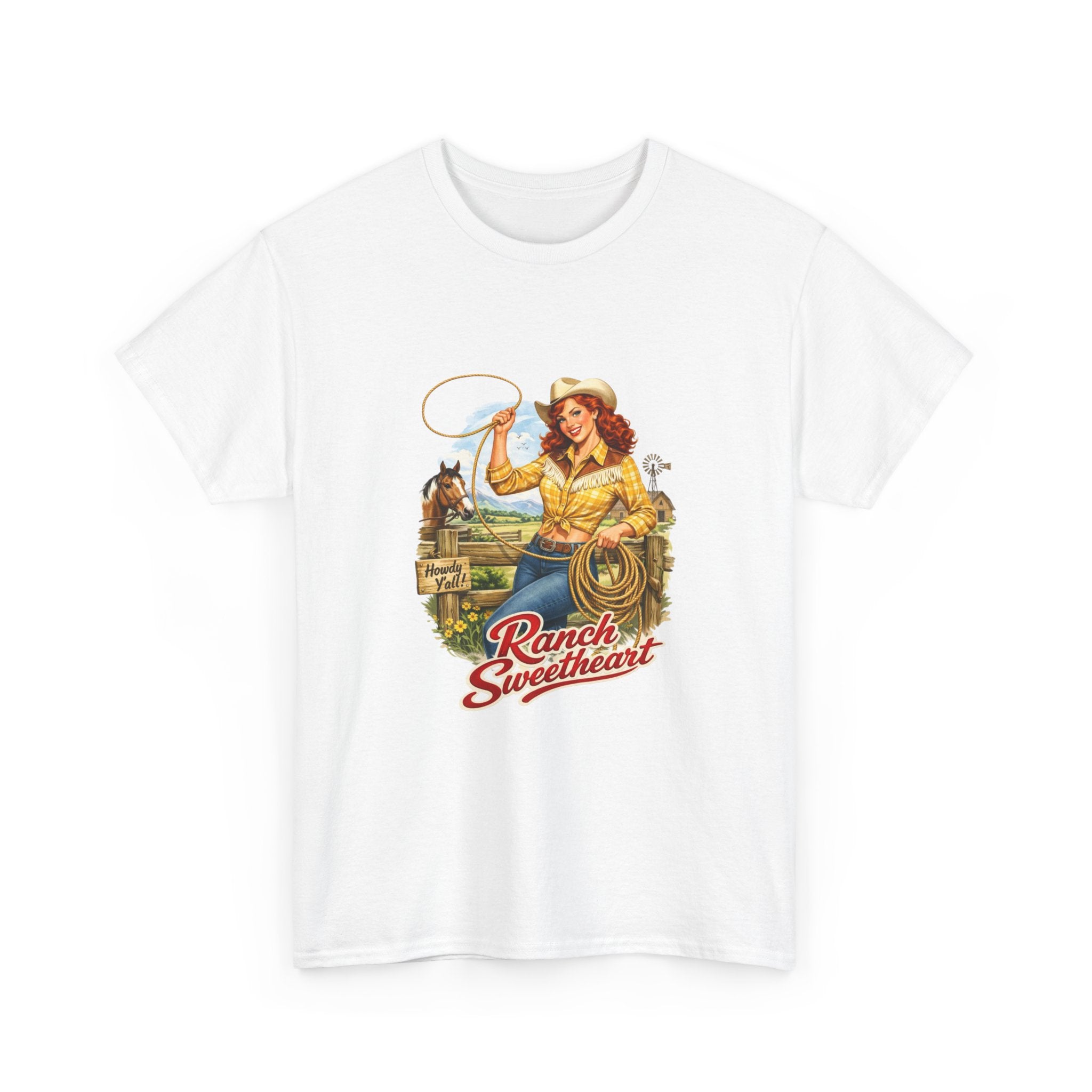 Cowgirl 'Ranch Sweetheart' Graphic Tee – Vintage Western Shirt