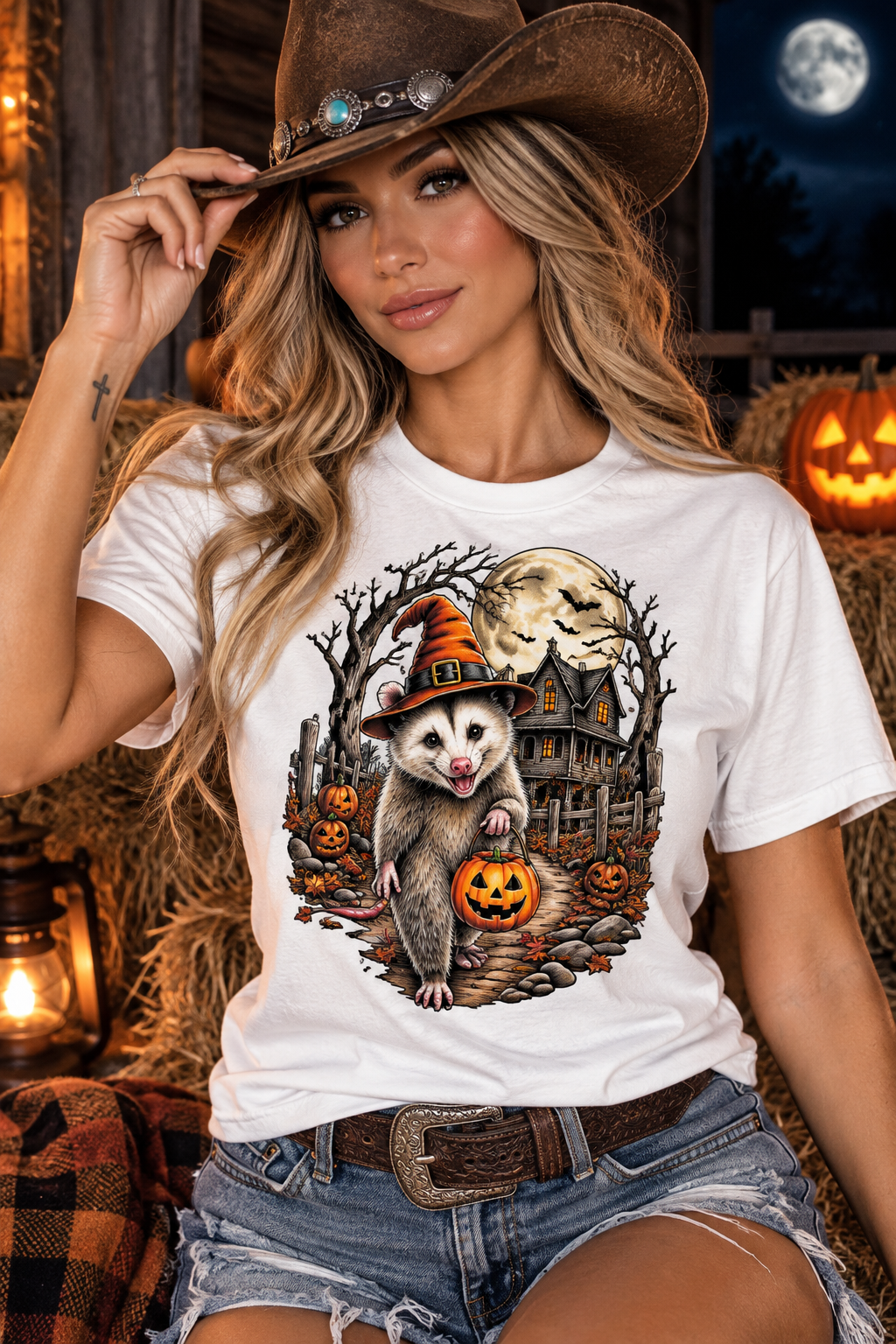 Pete’s Haunted Harvest Unisex Halloween Tee | Funny Possum Shirt