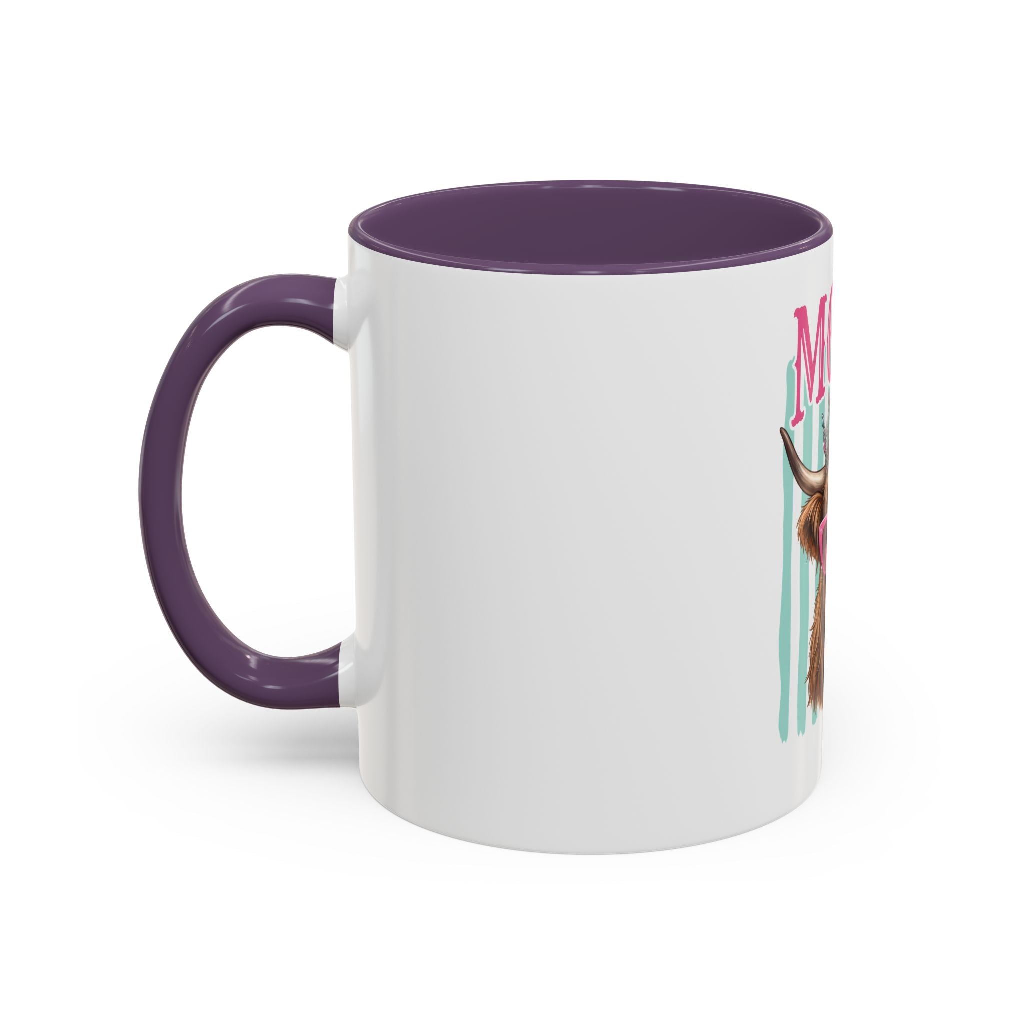 Moody Highland Cow Coffee Mug — Funny Crowned Cow with Bubblegum | Gift for Cow Lovers