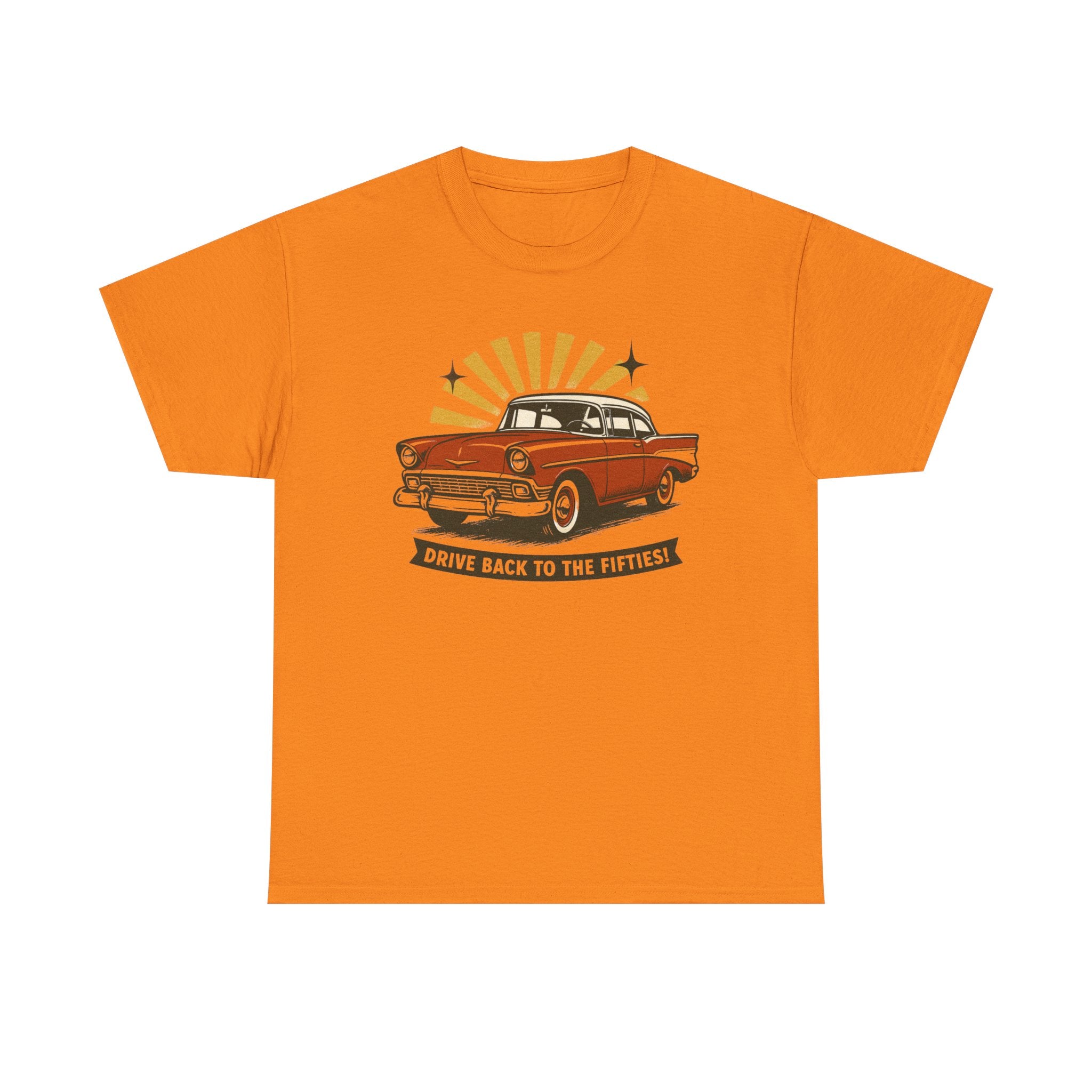 1950s Classic Car Tee "Drive Back to the Fifties" Retro Vintage Auto Shirt  Trendy TShirt