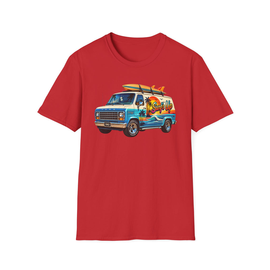 Surf Van T-Shirt — "Surf's Up" Retro Beach Van Tee