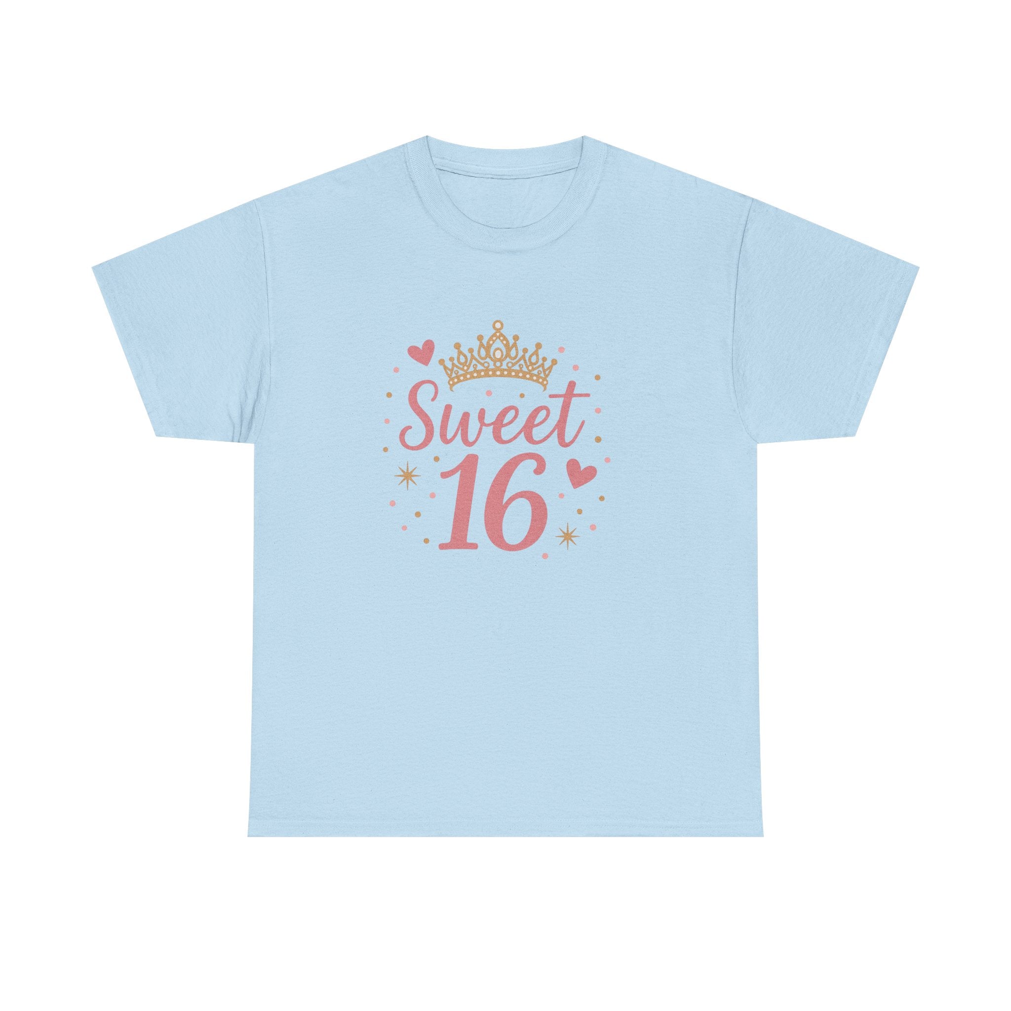 Sweet 16 Pink Crown T-Shirt — Sixteenth Birthday Celebration Tee