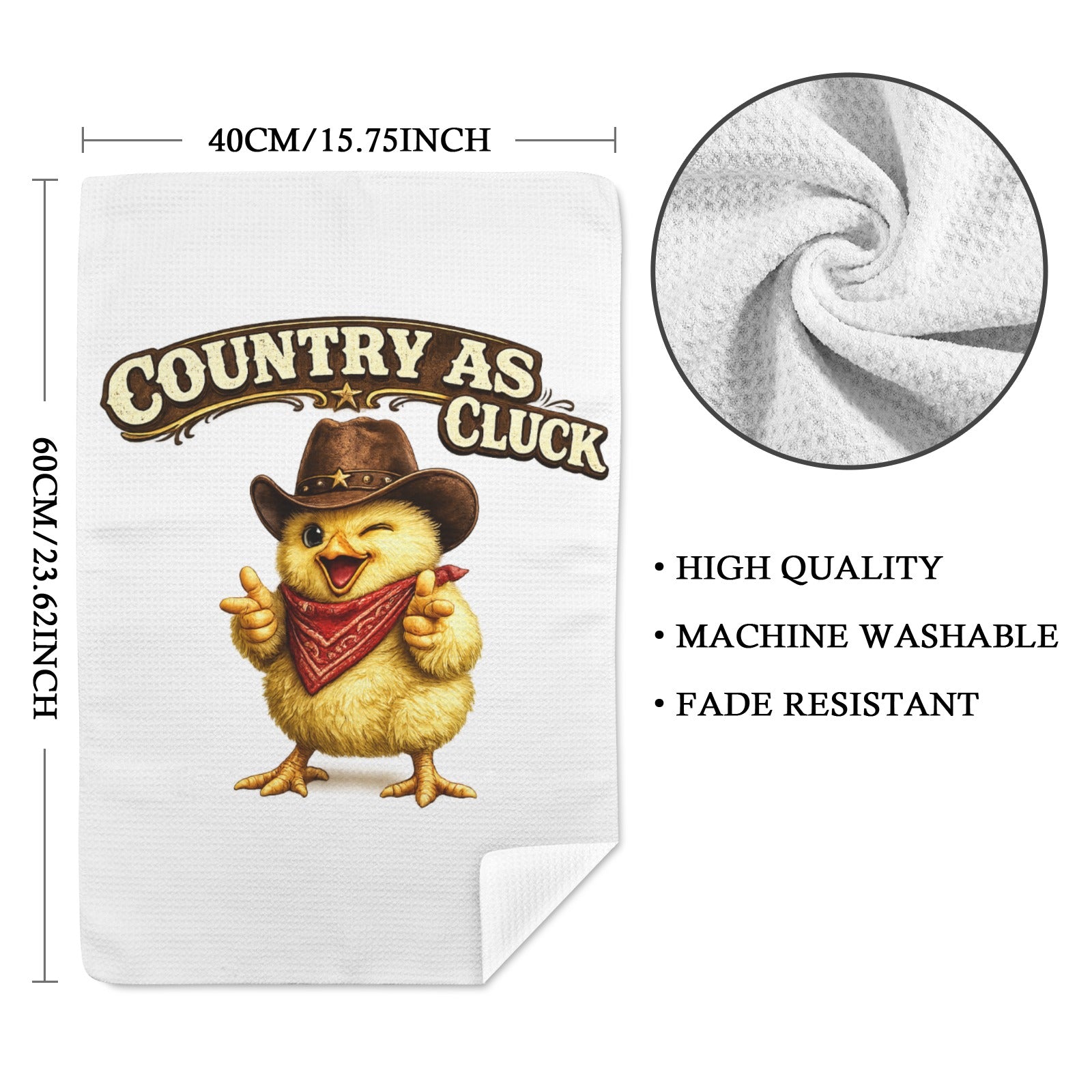 Country As Cluck Kitchen Towel 🐥🤠