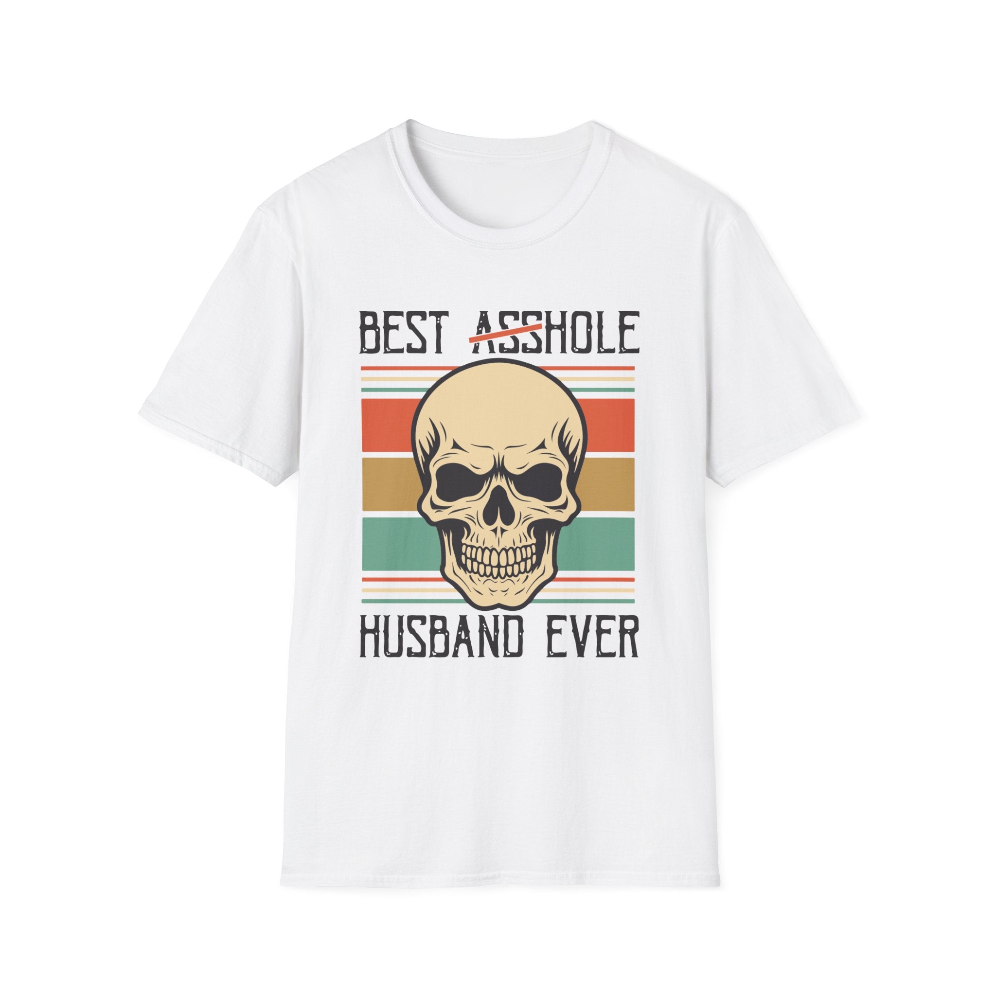Best Asshole Husband Ever Skull T-Shirt — Funny Retro Husband Gift