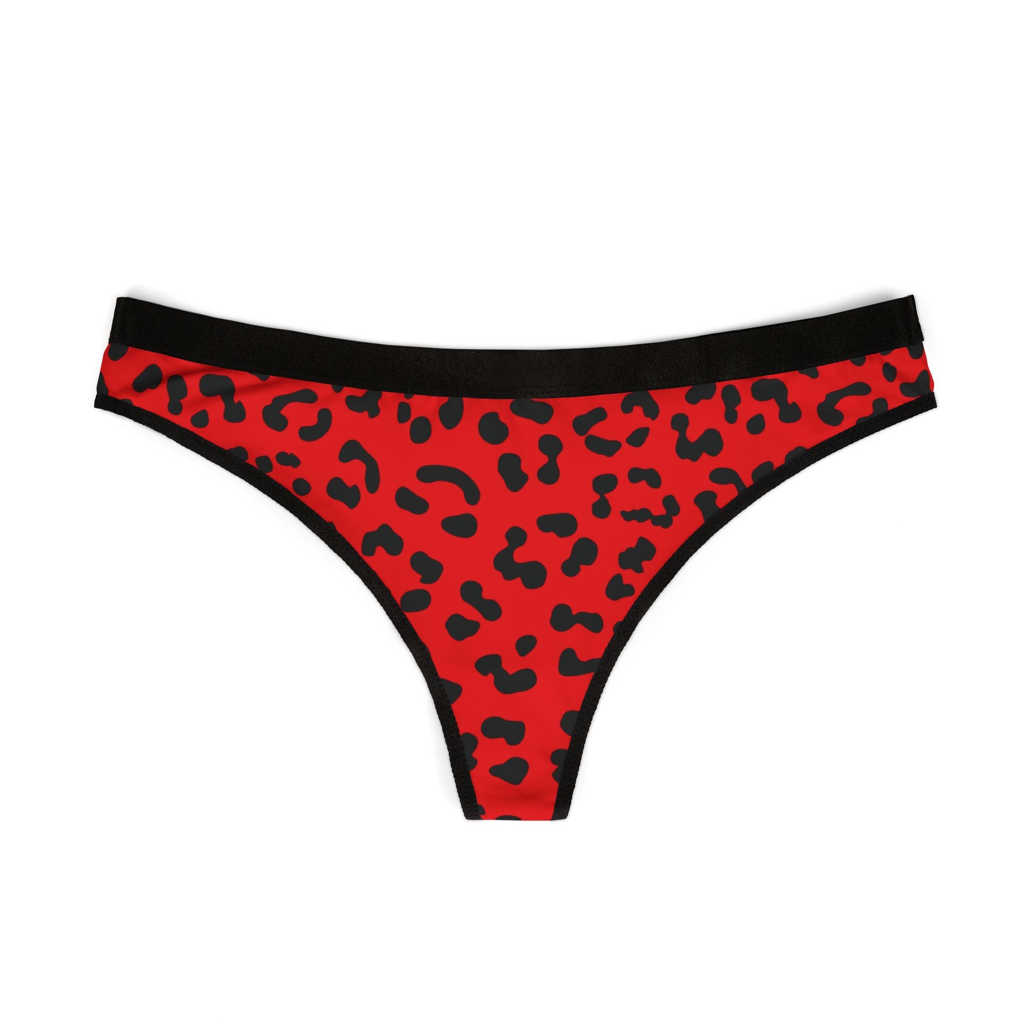 Red Leopard Print Women's Thong - Sexy Animal Print Thong Panties