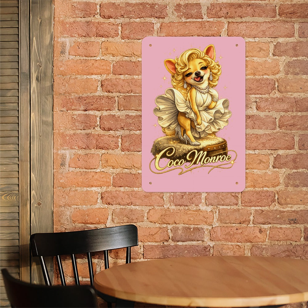 Coco Monroe Chihuahua Pin-Up Metal Sign