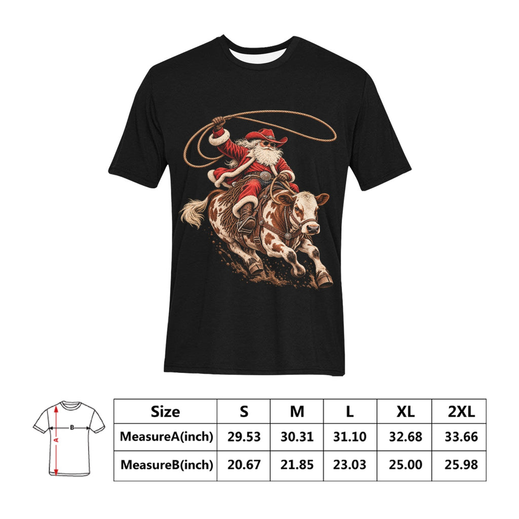 Cowboy Santa Rodeo Christmas Shirt Men’s Western Holiday Graphic