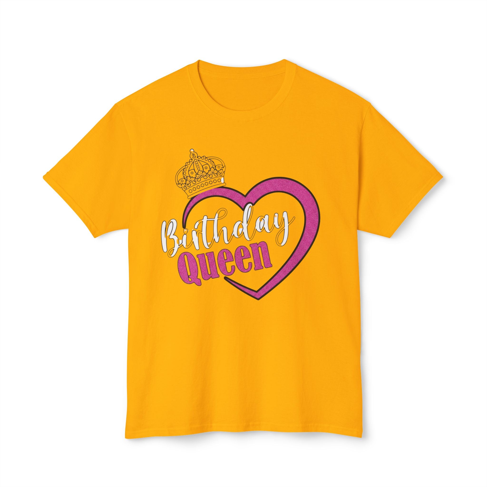 Birthday Queen T-Shirt — Pink Heart & Crown Birthday Tee