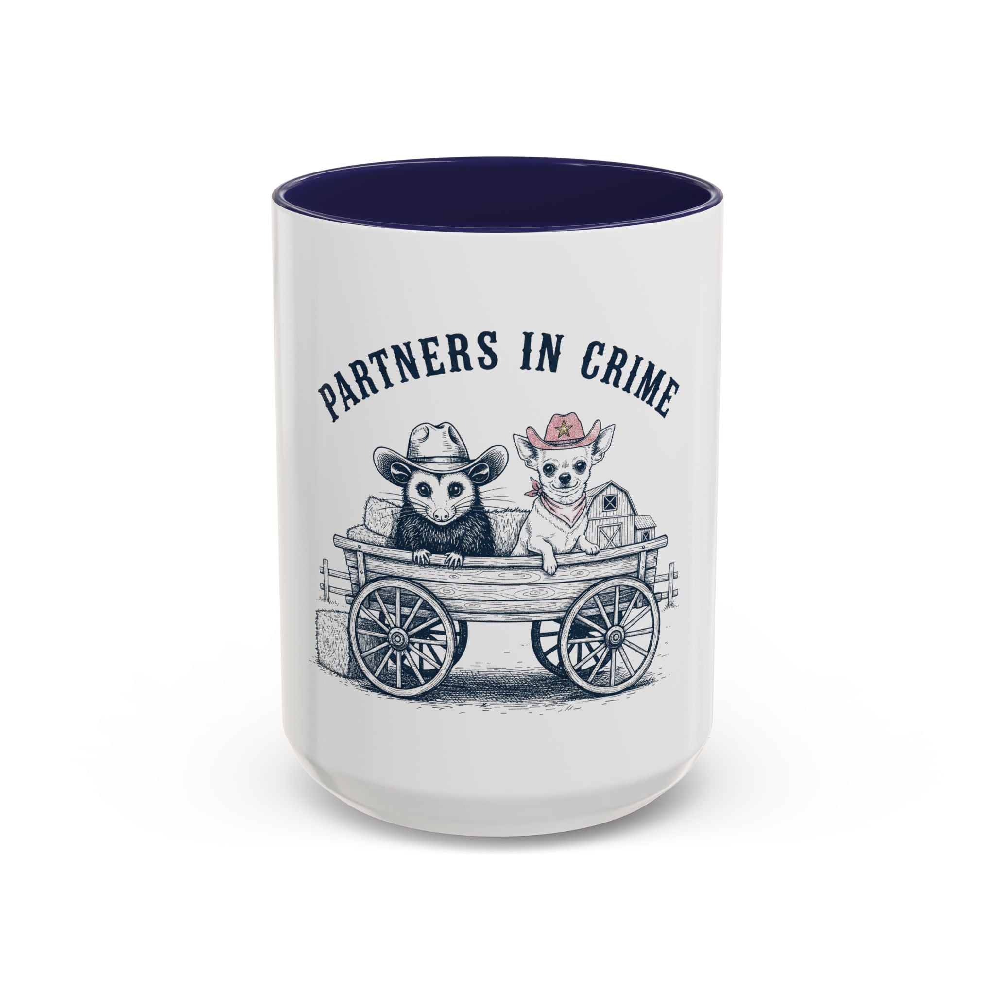Partners in Crime Coffee Mug — Cute Cowboy Coco & Pete Accent Mug (11/15oz)