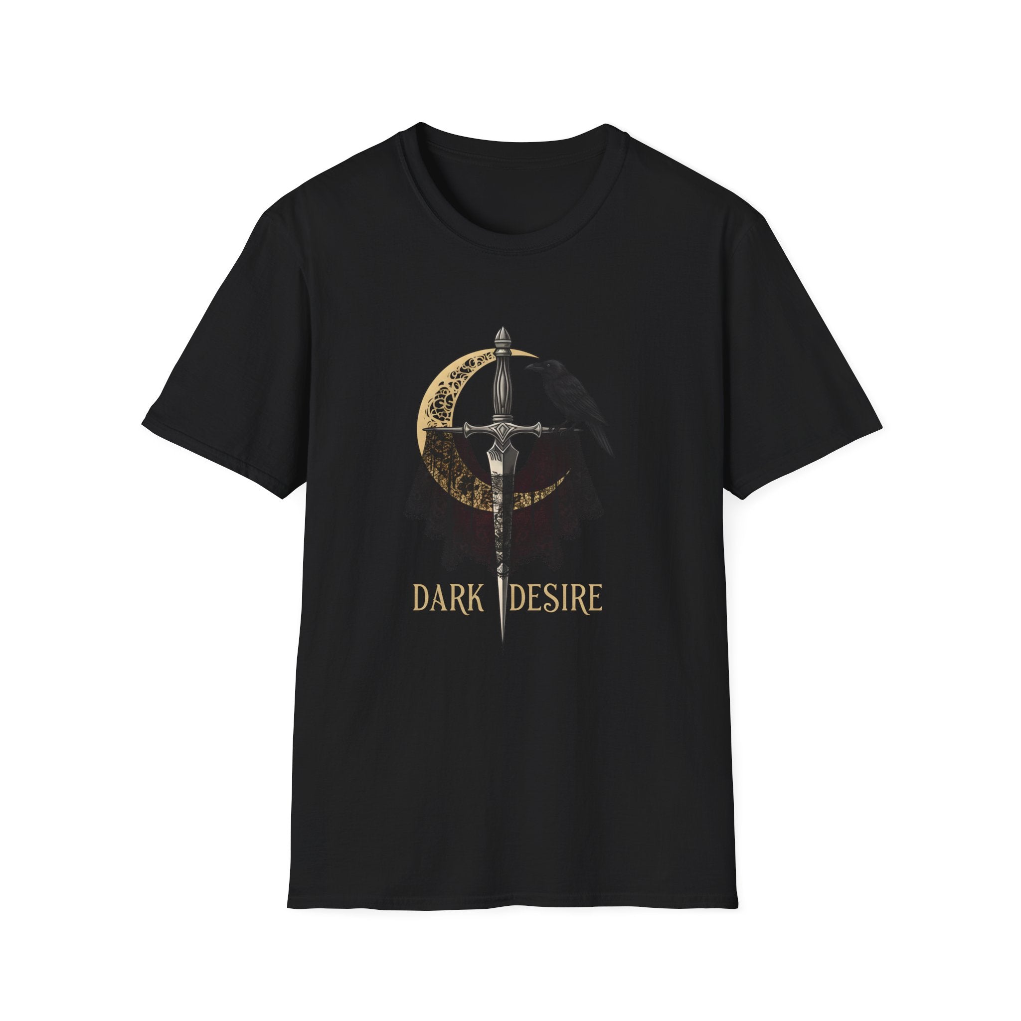 Dark Desire Sword & Raven Gothic Moon T-Shirt     Trendy TShirt