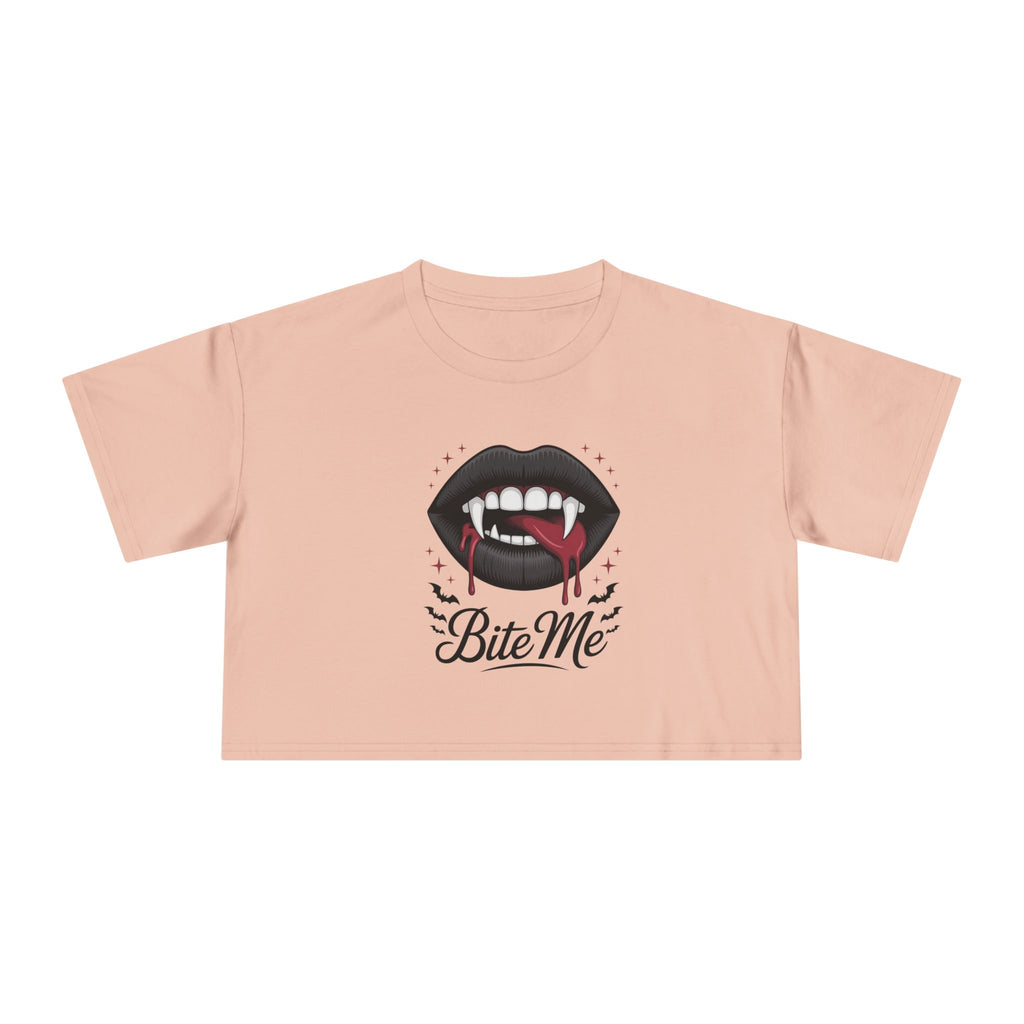 Bite Me  Women's Gothic Vampire Crop Tee
