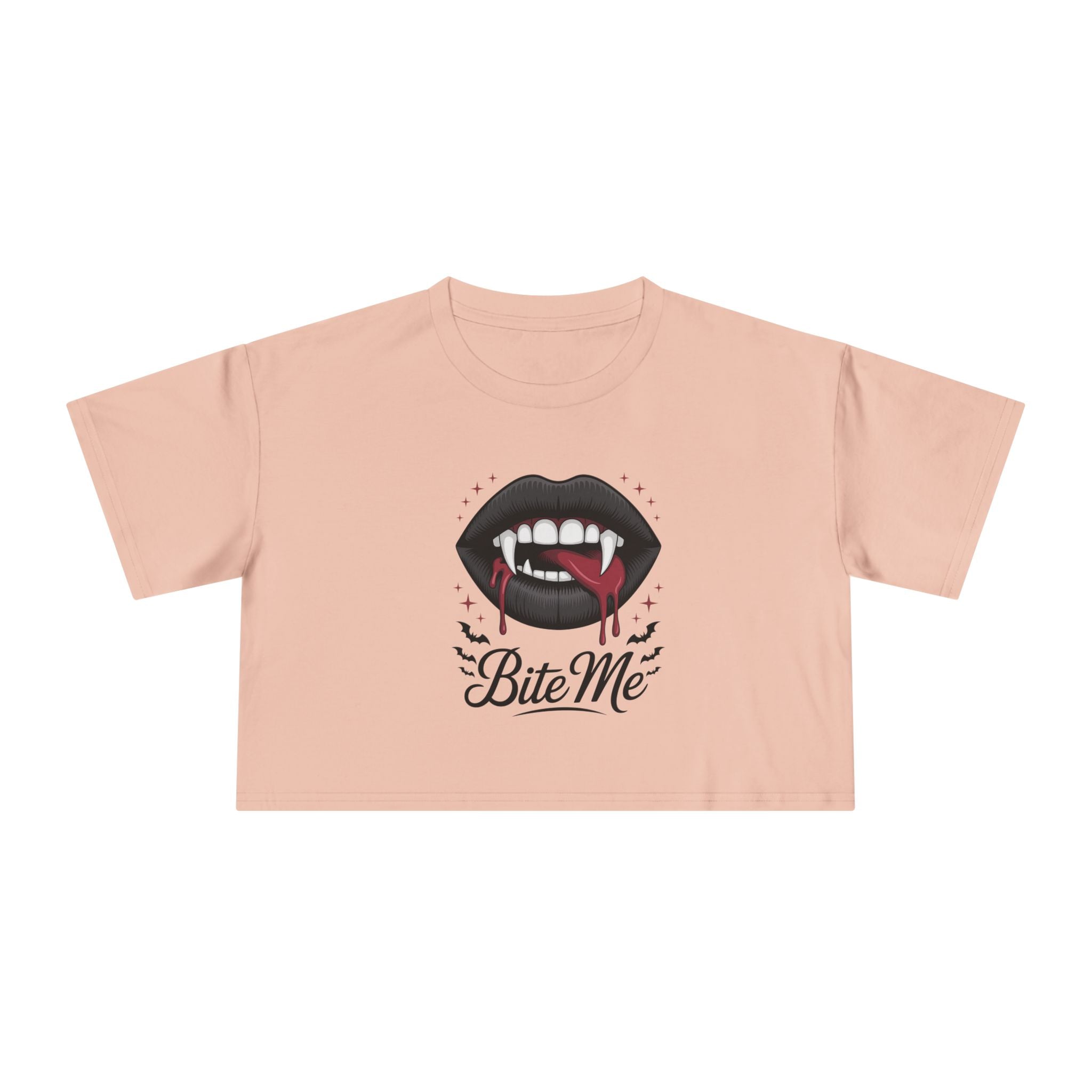 Bite Me  Women's Gothic Vampire Crop Tee