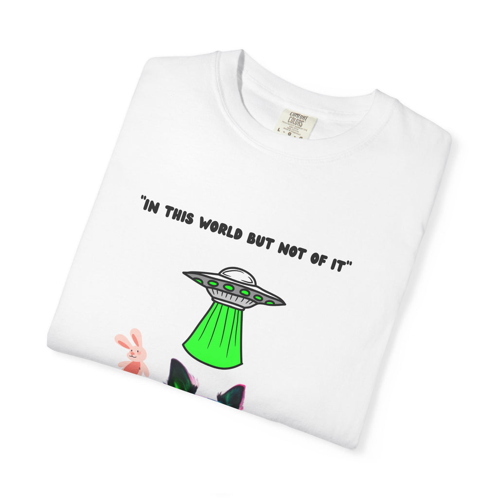 Cosmic Dog T-Shirt, Fun Graphic Tee, Pet Lover Gift, Quirky Humor Shirt, Alien Dog Apparel, Cute Dog Lover Merch