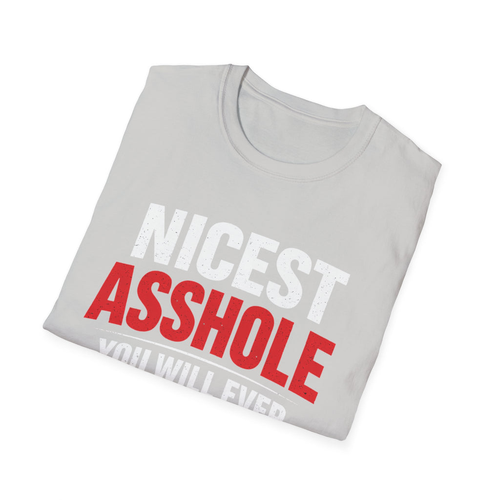 Nicest ASSHOLE' Graphic T-Shirt - Bold Red Lettering