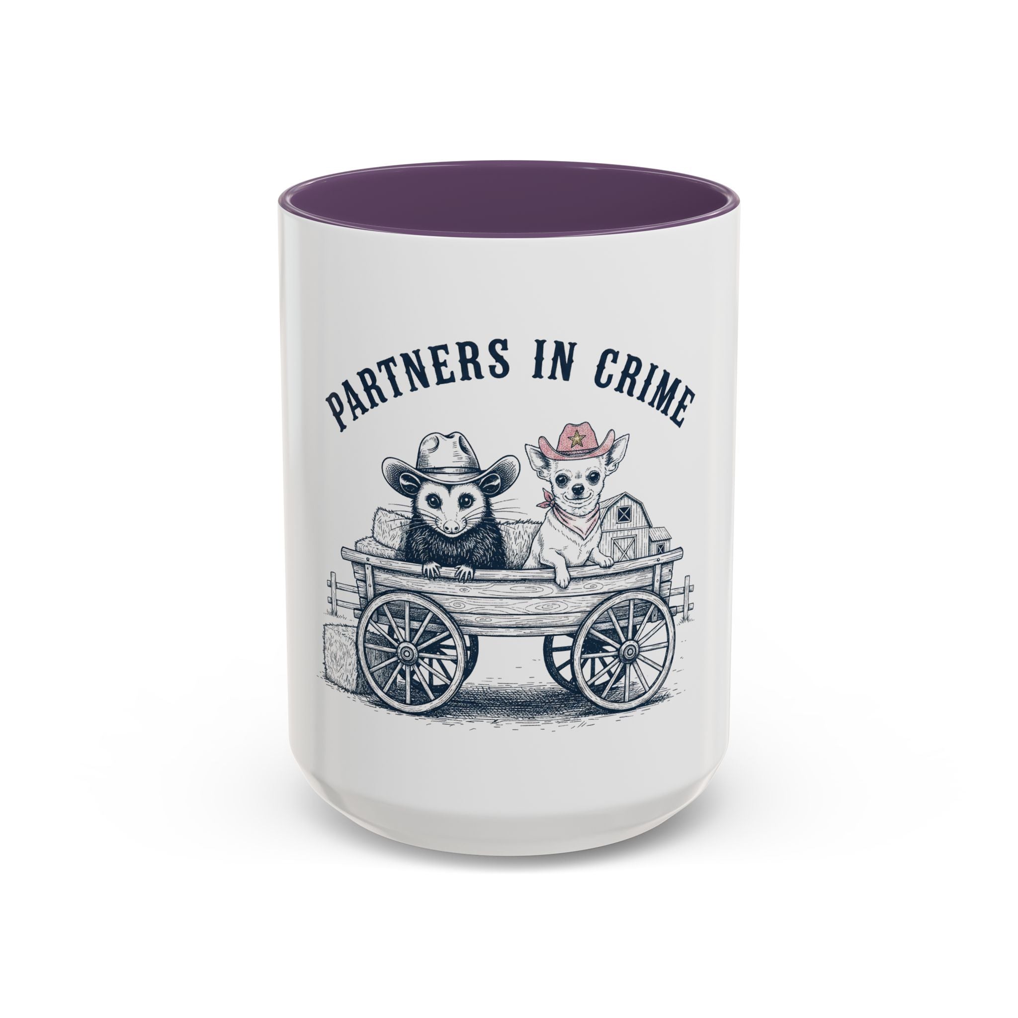 Partners in Crime Coffee Mug — Cute Cowboy Coco & Pete Accent Mug (11/15oz)