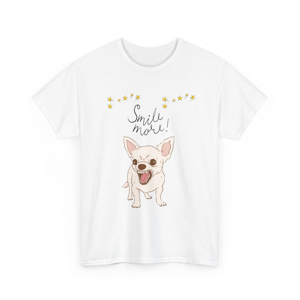 Smile More Chihuahua T-Shirt Cute Dog Illustration, Floral Accents        Dog Attitude    Trendy T-Shirt