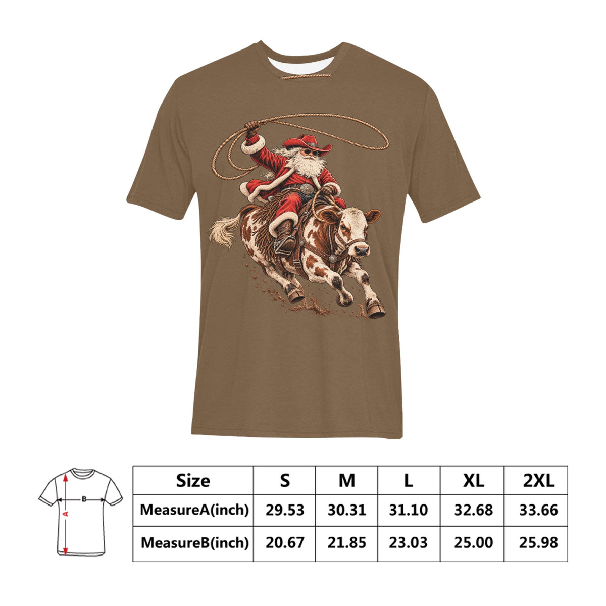 Cowboy Santa Rodeo Christmas Shirt Men’s Western Holiday Graphic