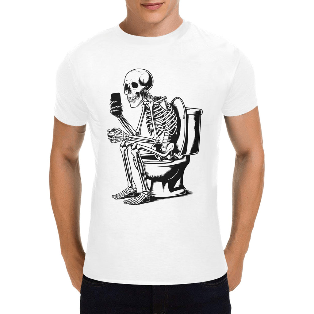Skelton Sitting on the Toilet