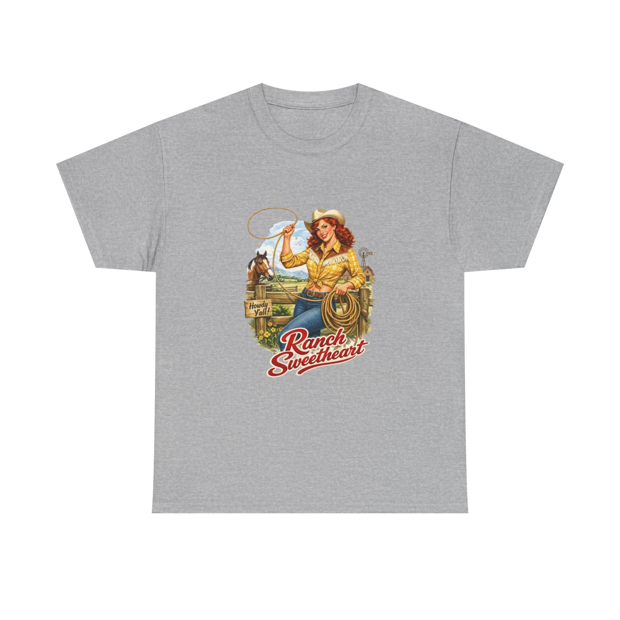 Cowgirl 'Ranch Sweetheart' Graphic Tee – Vintage Western Shirt