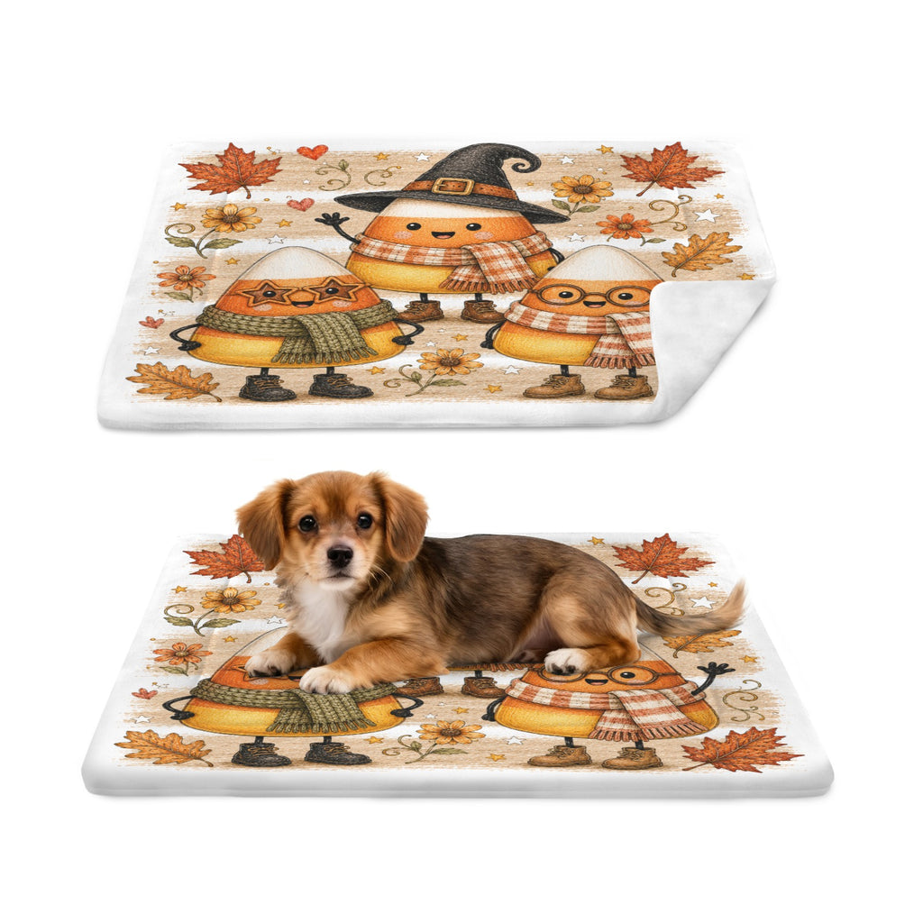Candy Corn Crew Halloween Pet Mat