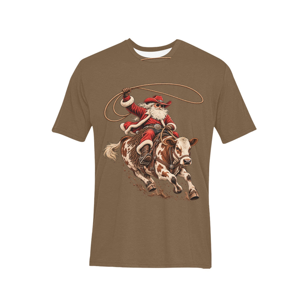 Cowboy Santa Rodeo Christmas Shirt Men’s Western Holiday Graphic