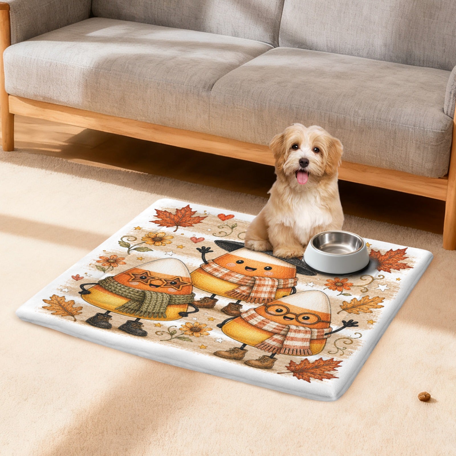 Candy Corn Crew Halloween Pet Mat