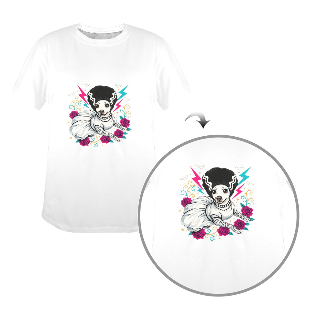 Bride of Barkenstein  Women's Graphic Tee Chihuahua Horror Character,