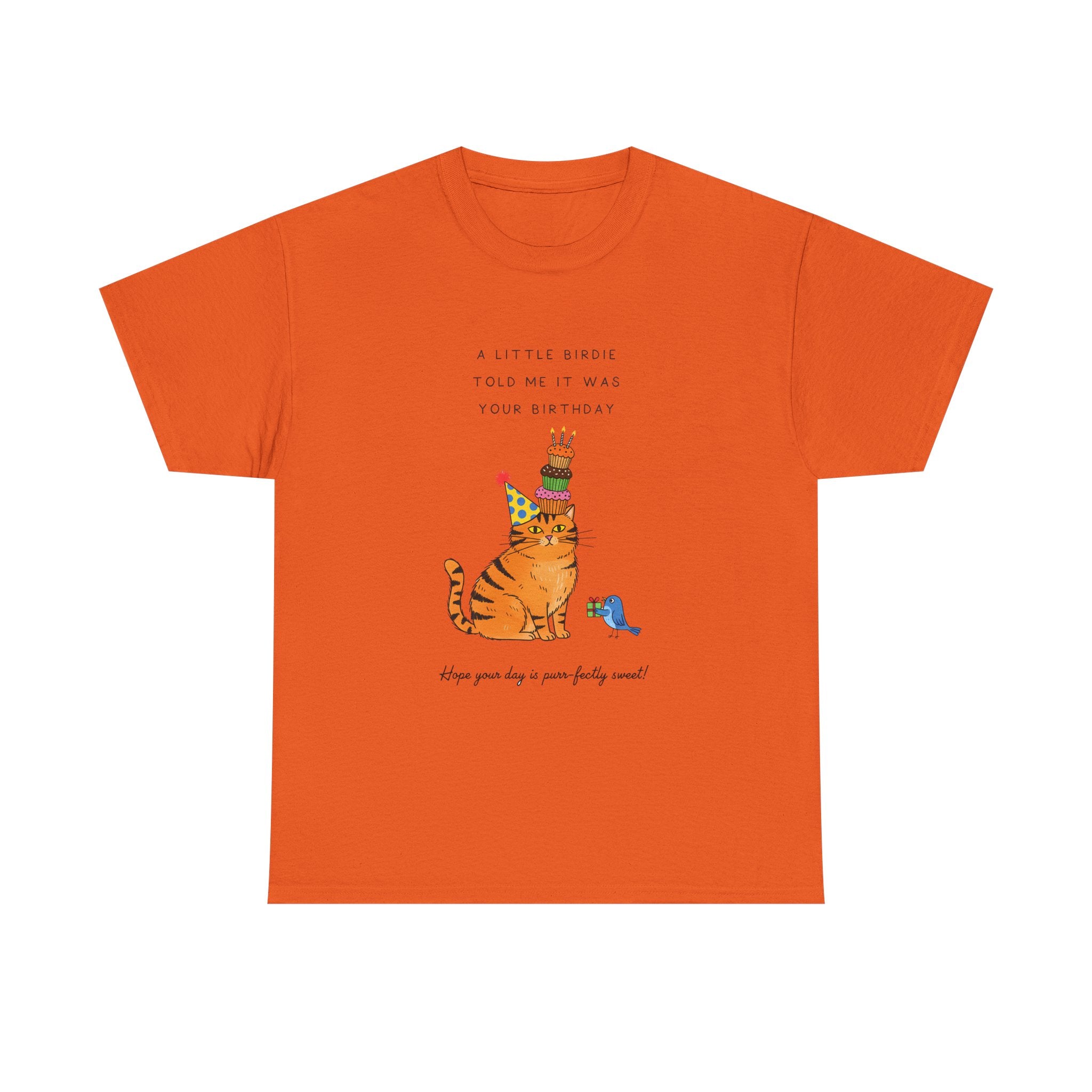 Cat Birthday Cake T-Shirt — "A Little Cake Could Be Made Your Birthday" Funny Party Tee