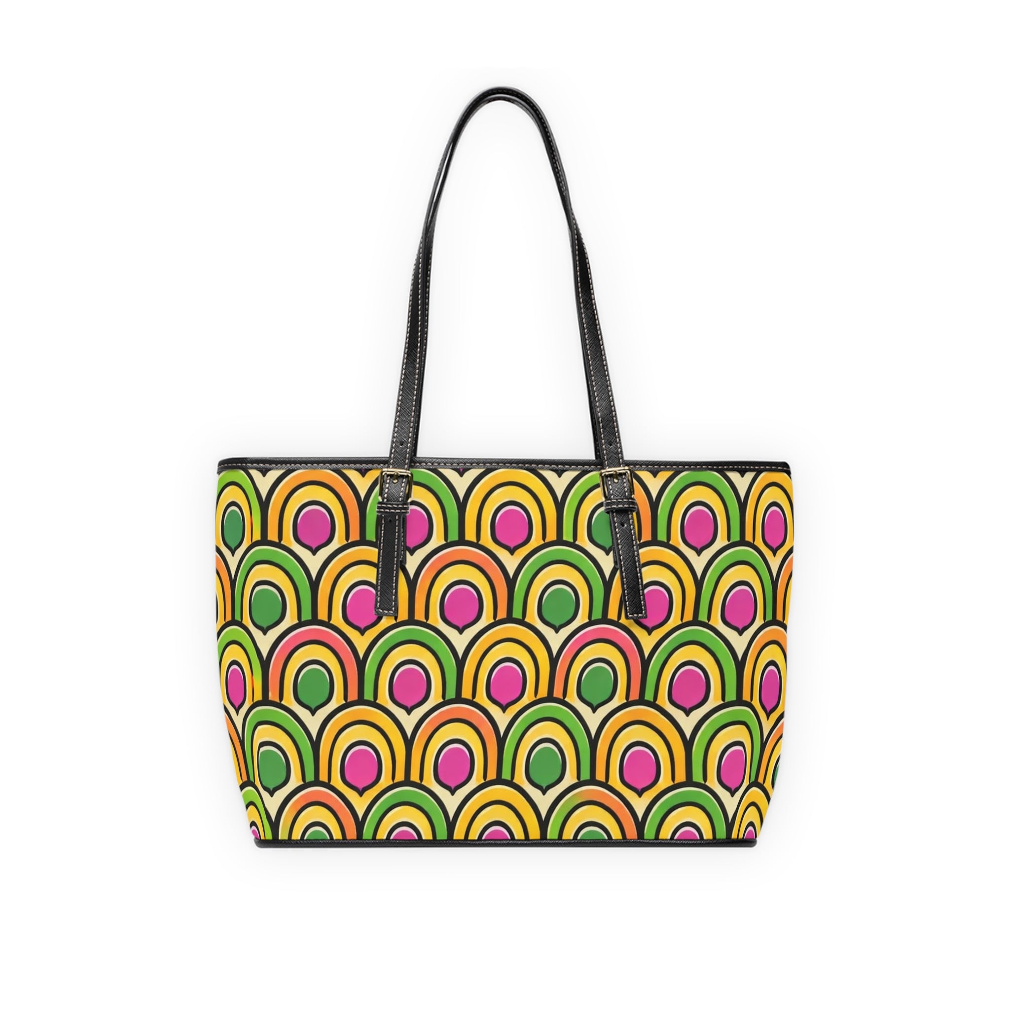 Citrus Crush Vintage  BOLD 60s Inspired  PU Leather Shoulder Bag