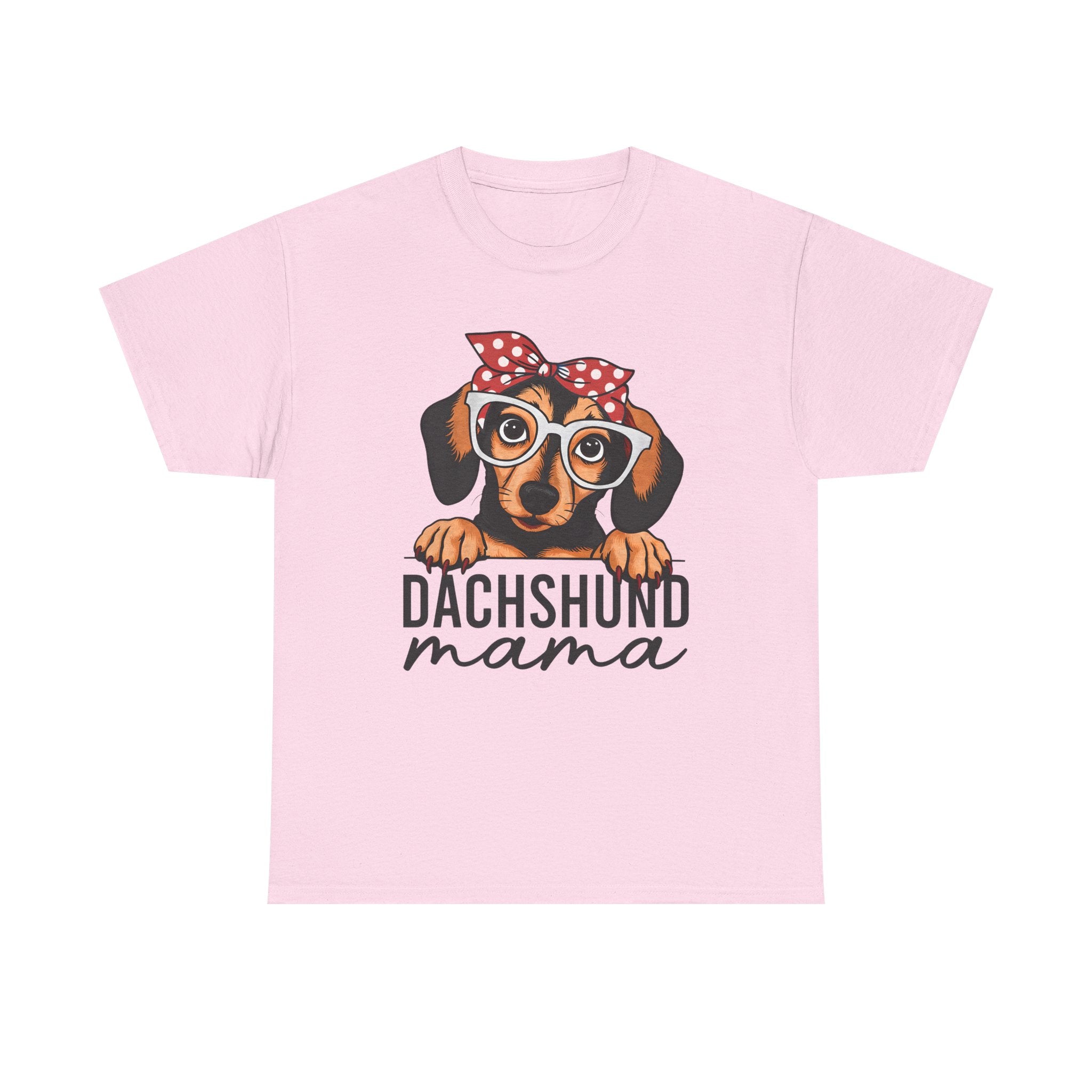 Dachshund Mama T-Shirt — Cute Dog Mom Tee with Glasses & Bandana