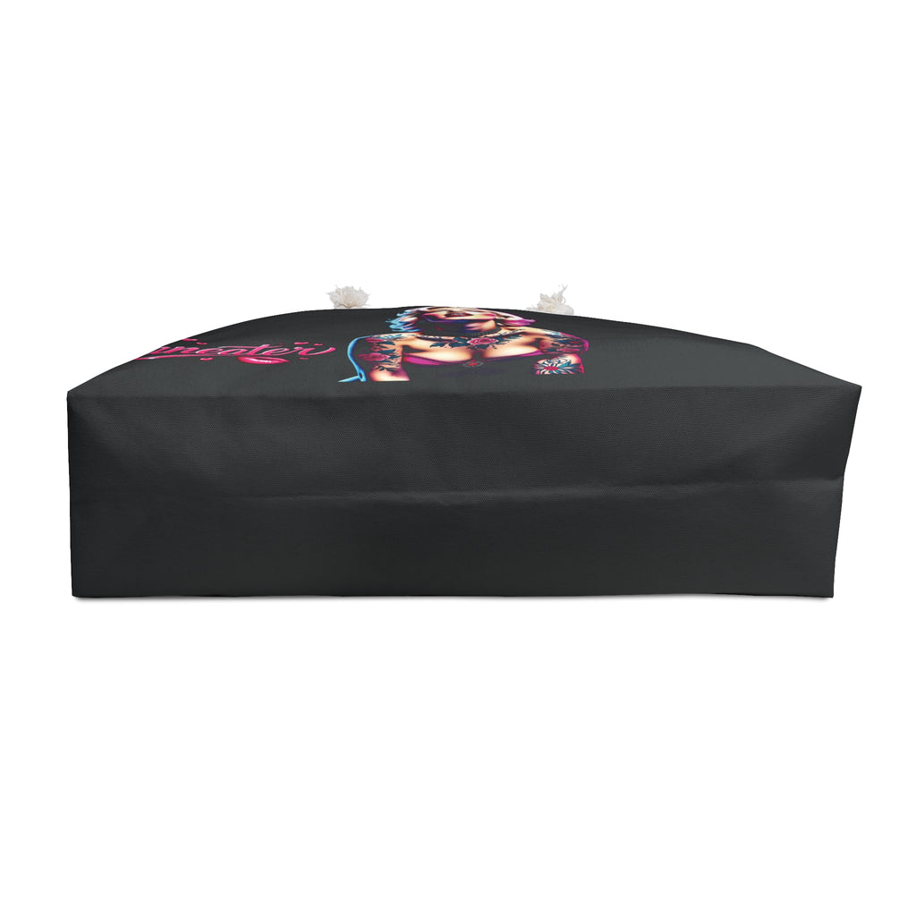 Tattooed BADDIE Weekender Bag — Retro Pinup Travel Tote with "Maneater" Script